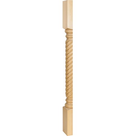 HARDWARE RESOURCES 3-1/2" Wx1-3/4"Dx35-1/2"H White Birch Rope Split Post P3S-WB